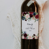 Herfst Rustic Dazzling Burgundy Wedding Wijn Etiket