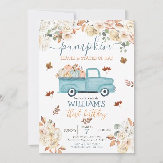 Herfst Rustic eerste verjaardag Uitnodiging (Voorkant)