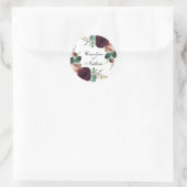 Herfst Rustic Elegant Floral Wedding, vers Ronde Sticker (Tas)