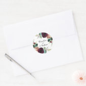 Herfst Rustic Elegant Floral Wedding, vers Ronde Sticker (Envelop)