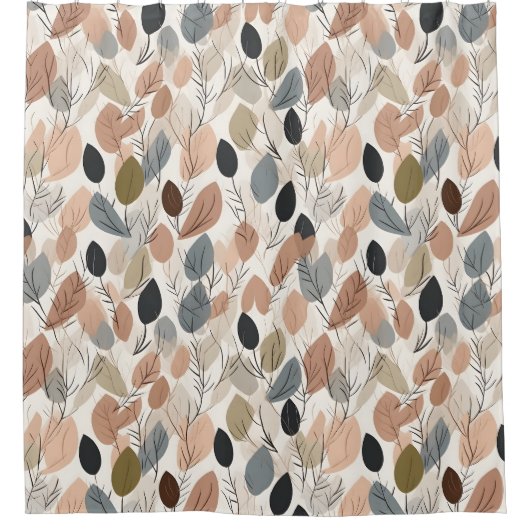 Herfst Rustic Eucalyptus Waterverf verlaat Douchegordijn (Voorkant)