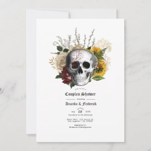 Herfst Rustic Floral Gothic Couples Shower Kaart