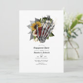 Herfst Rustic Floral Gothic Engagement Party Kaart (Staand voorkant)