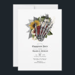 Herfst Rustic Floral Gothic Engagement Party Kaart<br><div class="desc">najaar-herfst florale gothic skeleton hand service party nodigt u uit om deze aan uw specificaties aan te passen.</div>