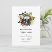 Herfst Rustic Floral Gothic Rehearsal Dinner Kaart (Staand voorkant)