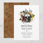 Herfst Rustic Floral Gothic Rehearsal Dinner Kaart (Voorkant / Achterkant)