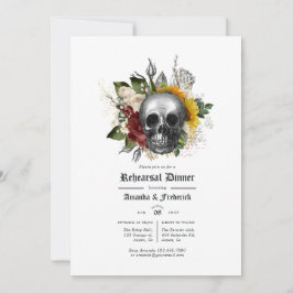 Herfst Rustic Floral Gothic Rehearsal Dinner Kaart