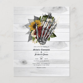 Herfst Rustic Floral Gothic Wedding Invite Flyer