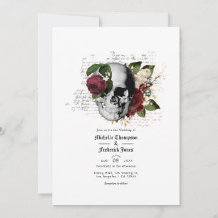 Herfst Rustic Floral Gothic Wedding Kaart