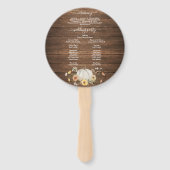 Herfst Rustic Floral Harvest Pumpkin Wedding Progr Handwaaier (Achterkant)