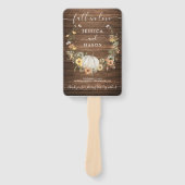 Herfst Rustic Floral Harvest Pumpkin Wedding Progr Handwaaier (Voorkant)
