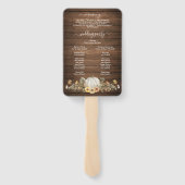 Herfst Rustic Floral Harvest Pumpkin Wedding Progr Handwaaier (Achterkant)