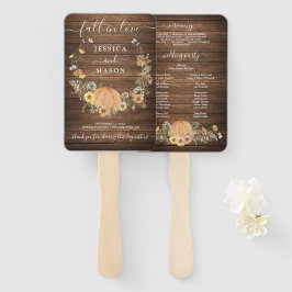 Herfst Rustic Floral Harvest Pumpkin Wedding Progr Handwaaier