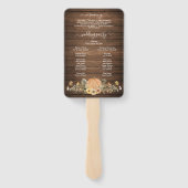 Herfst Rustic Floral Harvest Pumpkin Wedding Progr Handwaaier (Achterkant)