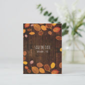Herfst Rustic Golden Leaves Save the Date Aankondigingskaart (Staand voorkant)
