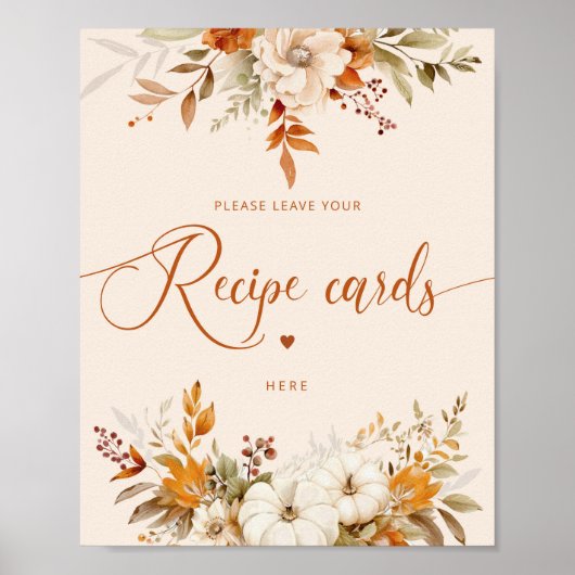 Herfst Rustic Laat hier uw receptkaart achter Poster (Voorkant)