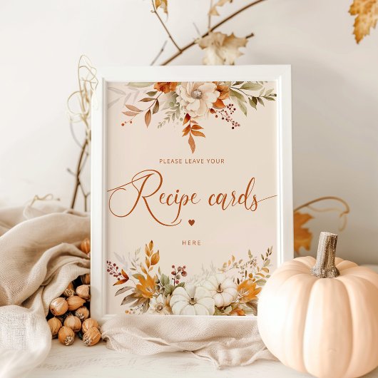 Herfst Rustic Laat hier uw receptkaart achter Poster