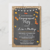 Herfst Rustic Lichten Shower van Engagement Party Kaart (Voorkant)