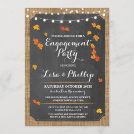 Herfst Rustic Lichten Shower van Engagement Party Kaart