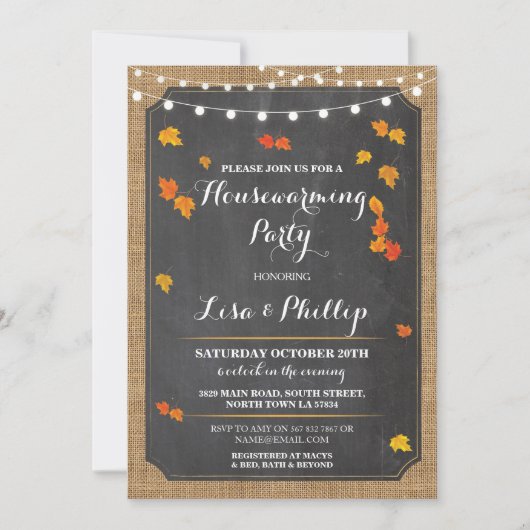Herfst Rustic New Home Invite Kaart (Voorkant)