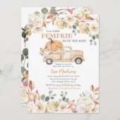 Herfst Rustic Peach Pumpkin Baby shower Kaart (Voorkant / Achterkant)