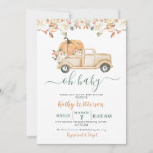 Herfst Rustic Peach Pumpkin Baby shower Kaart (Voorkant)