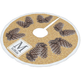 Herfst Rustic Pinecones Persoonlijke familienaam Kerstboom Rok