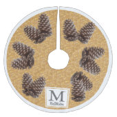 Herfst Rustic Pinecones Persoonlijke familienaam Kerstboom Rok (Voorkant)