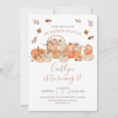 Herfst Rustic Pumpkin patch 8th Birthday Party Kaart (Voorkant)