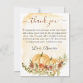 Herfst Rustic Pumpkin Waterverf Floral Baby shower Kaart (Voorkant)