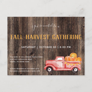Herfst Rustic Pumpkins Herfst Party Invitation Uitnodiging Briefkaart