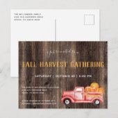 Herfst Rustic Pumpkins Herfst Party Invitation Uitnodiging Briefkaart (Voorkant / Achterkant)