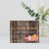 Herfst Rustic Pumpkins Herfst Party Invitation Uitnodiging Briefkaart (Staand voorkant)
