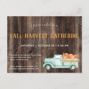 Herfst Rustic Pumpkins Herfst Party Invitation Uitnodiging Briefkaart