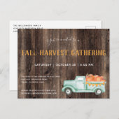 Herfst Rustic Pumpkins Herfst Party Invitation Uitnodiging Briefkaart (Voorkant / Achterkant)