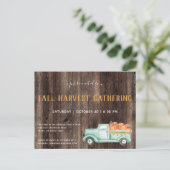 Herfst Rustic Pumpkins Herfst Party Invitation Uitnodiging Briefkaart (Staand voorkant)