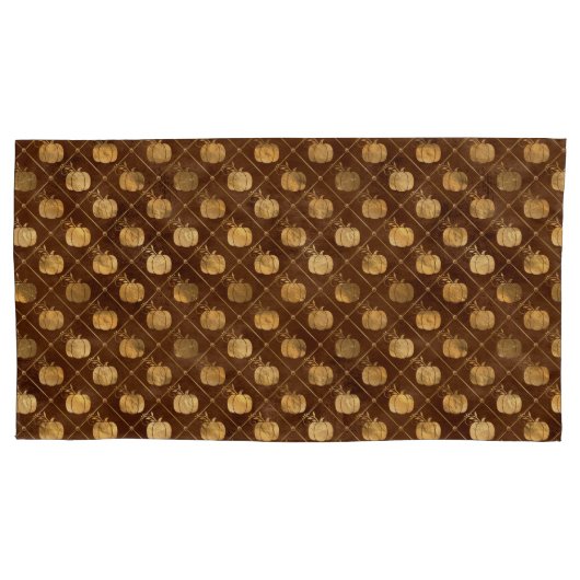 Herfst Rustic Shabby Chic Gold Pumpkins  Kussensloop (Voorkant-Links)