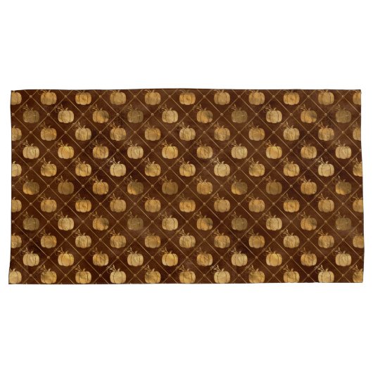 Herfst Rustic Shabby Chic Gold Pumpkins  Kussensloop (Voorkant-Rechts)