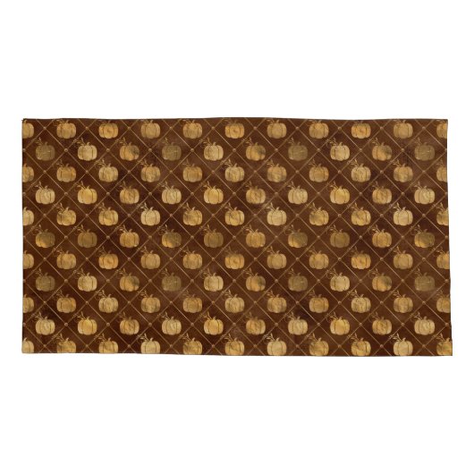 Herfst Rustic Shabby Chic Gold Pumpkins  Kussensloop (Achterkant-Links)