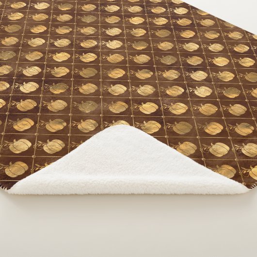 Herfst Rustic Shabby Chic Gold Pumpkins  Sherpa Deken (3/4)