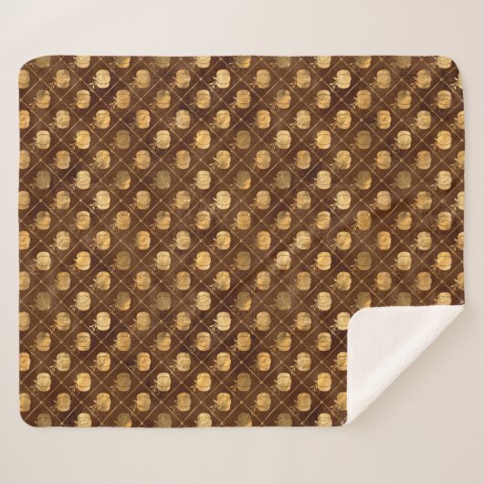 Herfst Rustic Shabby Chic Gold Pumpkins  Sherpa Deken (Voorkant (horizontaal))