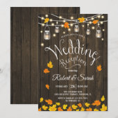 Herfst Rustic Wedding Reception Kaart (Voorkant / Achterkant)