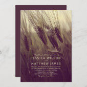 Herfst Rustic Wheat Modern Country Summer Weddensc Kaart (Voorkant / Achterkant)