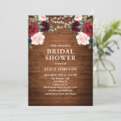 Herfst Rustic Wood Floral Vrijgezellenfeest Kaart (Staand voorkant)