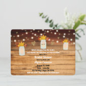 Herfst Rustic Wood Lichten & Mason Jar Vrijgezelle Kaart (Staand voorkant)