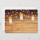 Herfst Rustic Wood Lichten & Mason Jar Vrijgezelle Kaart (Achterkant)