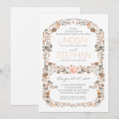 Herfst Rustic Woodland  Engagement Party Kaart (Voorkant / Achterkant)