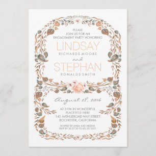 Herfst Rustic Woodland Engagement Party Kaart