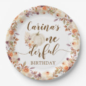 Herfst rustiek Boho pompoen Onederful Papier Bord (Voorkant)