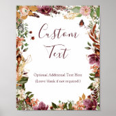 Herfst rustiek botanisch Vrijgezellenfeest teken Poster (Voorkant)